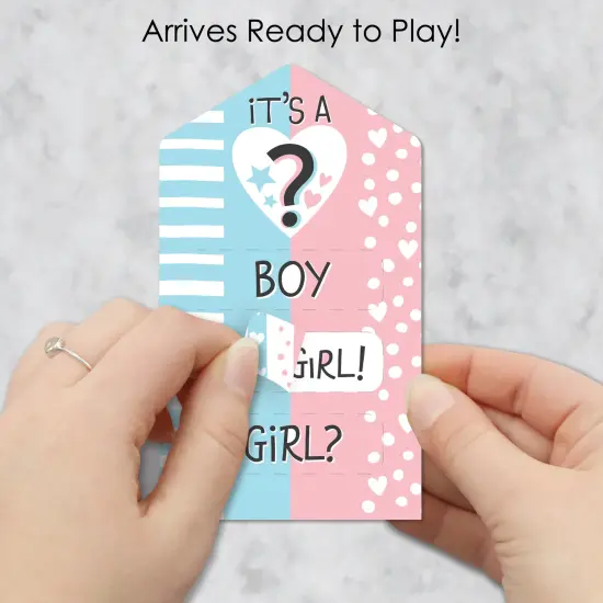 Big Dot of Happiness Girl Baby Gender Reveal - Party Game Pickle Cards - Team Boy or Girl Pull Tabs - Set of 12 {3}