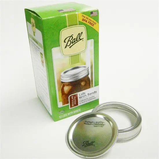 Ball Wide Mouth Canning Jar Lids and Bands Silver Pack of 12 {1}
