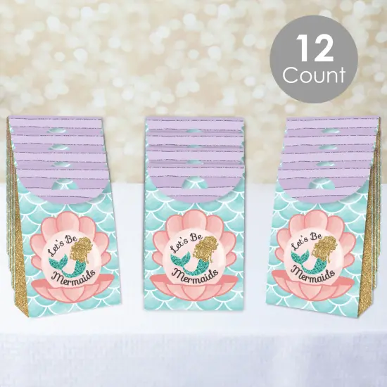 Big Dot of Happiness Let&rsquo;s Be Mermaids - Baby Shower or Birthday Gift Favor Bag - Party Goodie Boxes - Set of 12 {3}