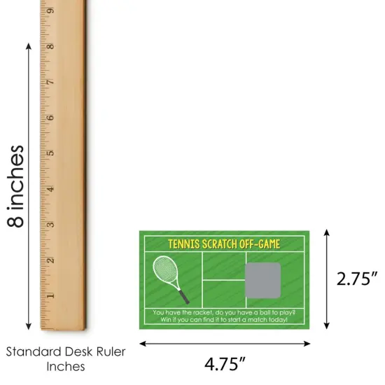 Big Dot of Happiness You Got Served - Tennis - Baby Shower or Tennis Ball Birthday Party Game Scratch Off Cards - 22 Count {7}