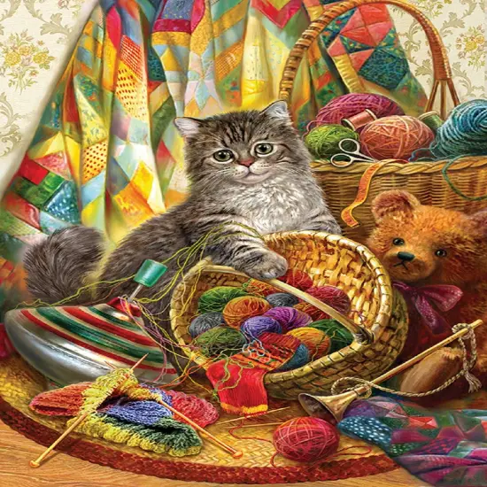 Sunsout Kitten and Wool 1000 pc Jigsaw Puzzle 39212 {1}