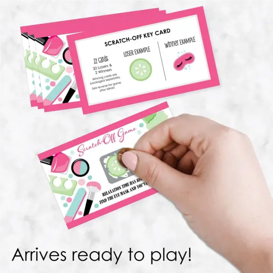 Big Dot of Happiness Spa Day - Girls Makeup Party Game Scratch Off Cards - 22 Count {3}