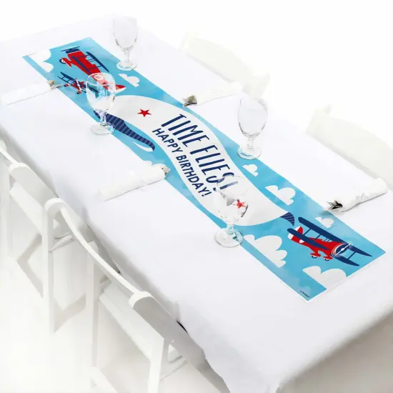 Big Dot of Happiness Taking Flight - Airplane - Vintage Plane Happy Birthday Decorations Party Banner {7}