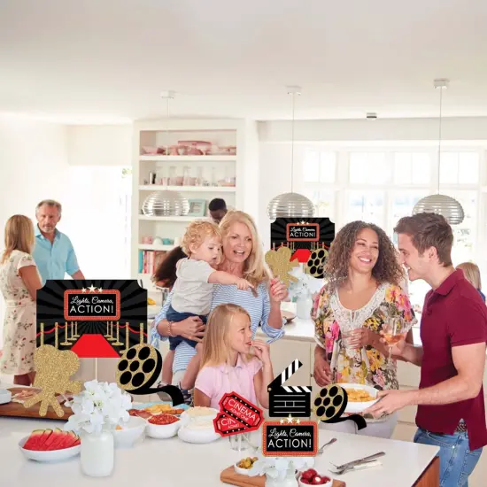 Big Dot of Happiness Red Carpet - Movie Night Party Centerpiece Sticks - Showstopper Table Toppers - 35 Pieces {6}