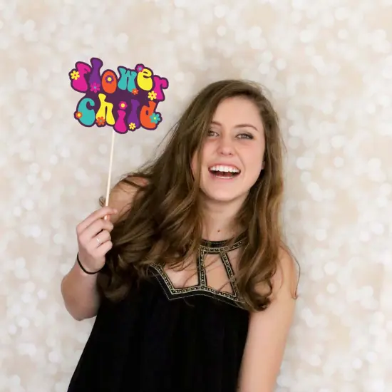 Big Dot of Happiness 60's Hippie - 1960s Groovy Party Photo Booth Props Kit - 20 Count {6}