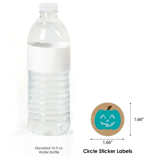 Big Dot of Happiness Teal Pumpkin - Halloween Allergy Friendly Trick or Trinket Circle Sticker Labels - 24 Count {4}