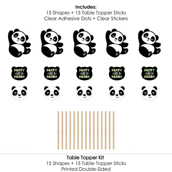 Big Dot of Happiness Party Like a Panda Bear - Baby Shower or Birthday Party Centerpiece Sticks - Table Toppers - Set of 15 {7}