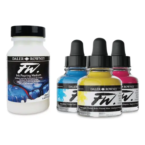 Daler-Rowney FW Acrylic Water-Resistant Artists Ink - Pouring Colors, Set of 4 {1}