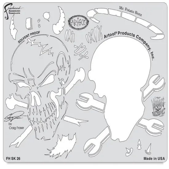 Iwata Artool Freehand Template - Wrath of Skull Master Mr. Potato Bonz {1}