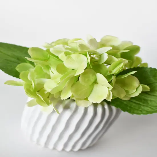 10" Faux Green Hydrangea Stem {4}
