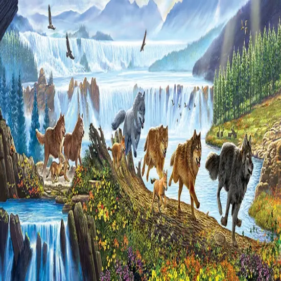 Sunsout Wolves on the Run 500 pc Jigsaw Puzzle 57356 {1}