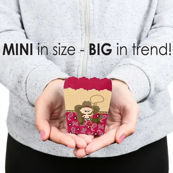 Big Dot of Happiness Little Cowboy - Party Mini Favor Boxes - Western Baby Shower or Birthday Party Treat Candy Boxes - Set of 12 {6}