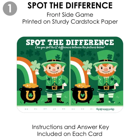 Big Dot of Happiness Shamrock St. Patrick's Day - 2-in-1 Saint Paddy&rsquo;s Day Party Cards - Activity Duo Games - Set of 20 {7}