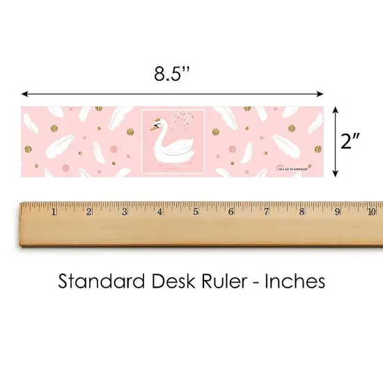 Big Dot of Happiness Swan Soiree - White Swan Baby Shower or Birthday Party Water Bottle Sticker Labels - Set of 20 {6}