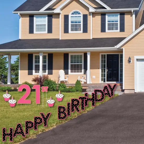 Big Dot of Happiness Finally 21 Girl - Yard Sign Outdoor Lawn Decorations - Happy 21st Birthday Yard Signs {3}