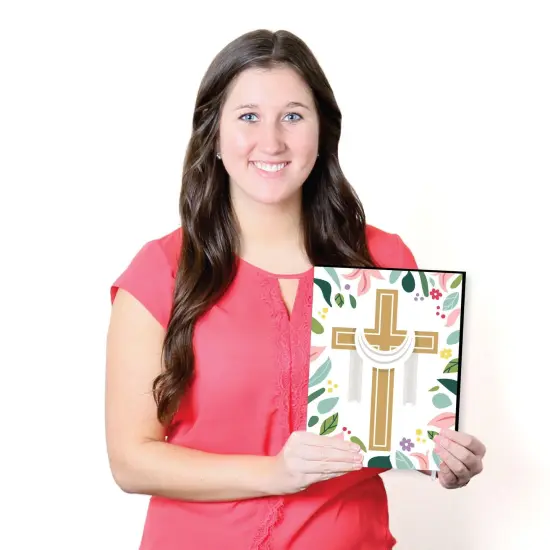 Big Dot of Happiness Religious Easter - Cross Wall Art and He is Risen Room Decor - 7.5 x 10 inches - Set of 3 Prints {7}