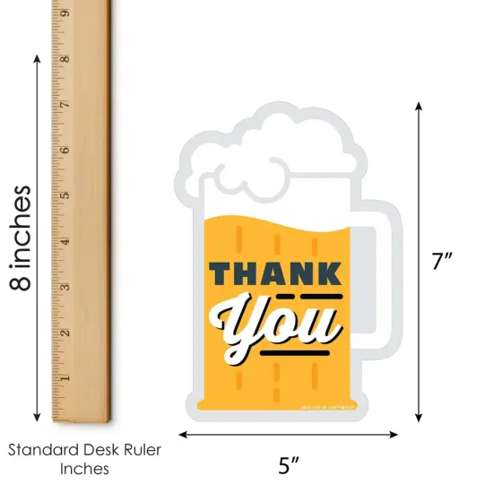Big Dot of Happiness Cheers and Beers Happy Birthday - Shaped Thank You Cards - Birthday Party Thank You Note Cards with Envelopes - Set of 12 {7}