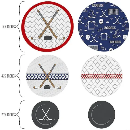 Big Dot of Happiness Shoots and Scores - Hockey - Baby Shower or Birthday Party Giant Circle Confetti - Party Decorations - Large Confetti 27 Count {3}