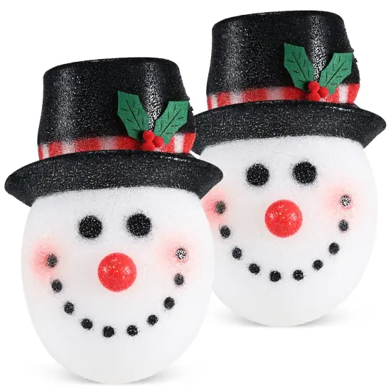 Ornativity Snowman Porch Light Cover - Snowman Head Outdoor Front Porch Lamp Holiday Decoration Covers - Set of 2 {1}