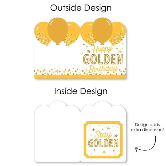Big Dot of Happiness Golden Birthday - Happy Birthday Giant Greeting Card - Big Shaped Jumborific Card - 16.5 x 22 inches {7}