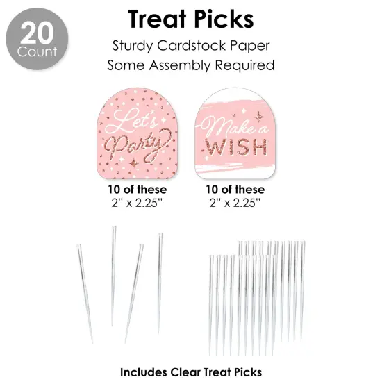 Big Dot of Happiness Pink Rose Gold Birthday - Happy Birthday Party Favors and Cupcake Kit - Fabulous Favor Party Pack - 100 Pieces {7}