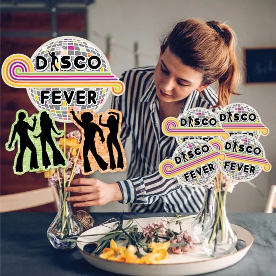 Big Dot of Happiness 70's Disco - 1970s Disco Fever Party Centerpiece Sticks - Showstopper Table Toppers - 35 Pieces {4}