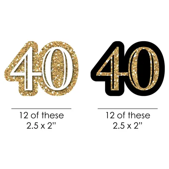 Big Dot of Happiness Adult 40th Birthday - Gold - Paper Straw Decor - Birthday Party Striped Decorative Straws - Set of 24 {3}