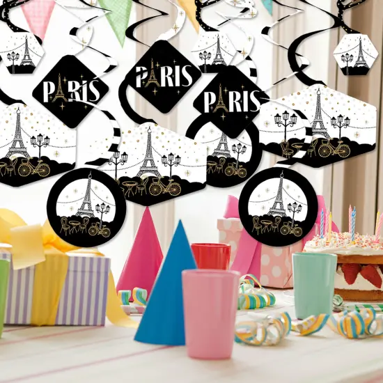 Big Dot of Happiness Stars Over Paris - Parisian Themed Party Hanging Decor - Party Decoration Swirls - Set of 40 {3}