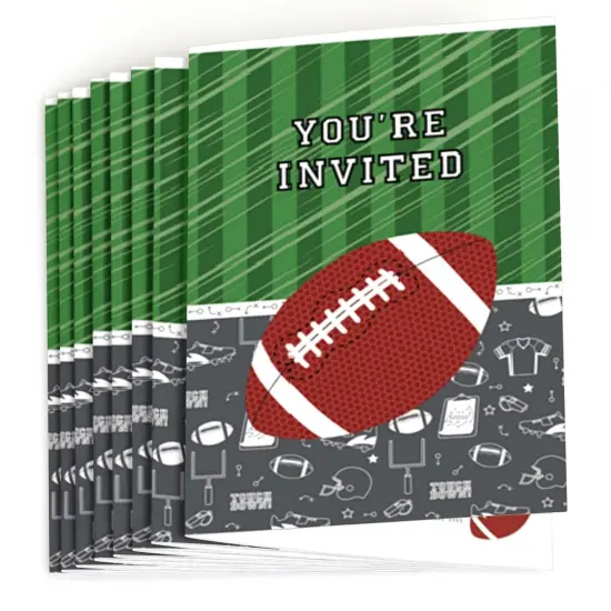 Big Dot of Happiness End Zone - Football - Fill In Baby Shower or Birthday Party Invitations (8 count) {3}