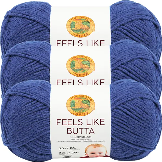 (3 Pack) Lion Brand Yarn Feels Like Butta Yarn, Royal Blue {1}