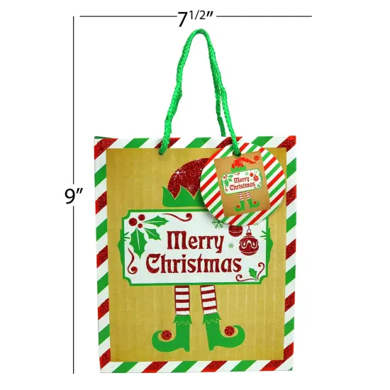 Big Mo's Toys Gift Bags - Holiday Paper Gift And Goody Bag With Christmas Glitter Designs - 6 Pack {4}