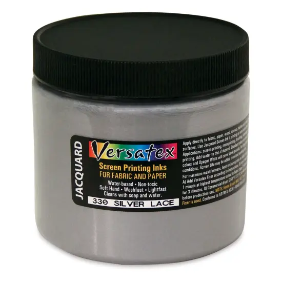 Jacquard Versatex Screen Printing Ink - Pearlized Silver Lace, 16 oz jar {1}