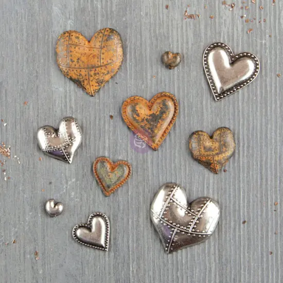 Prima Marketing Inc Mechanicals: Tin Hearts 10Pc. 655350963361 {1}