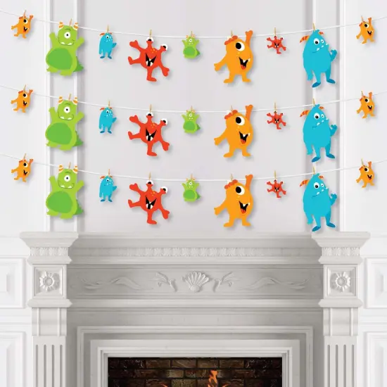 Big Dot of Happiness Monster Bash - Little Monster Birthday Party or Baby Shower DIY Decorations - Clothespin Garland Banner - 44 Pieces {4}