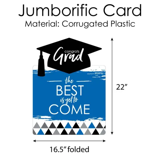 Big Dot of Happiness Blue Grad - Best is Yet to Come - Royal Blue Congratulations Giant Greeting Card - Big Shaped Jumborific Card {6}