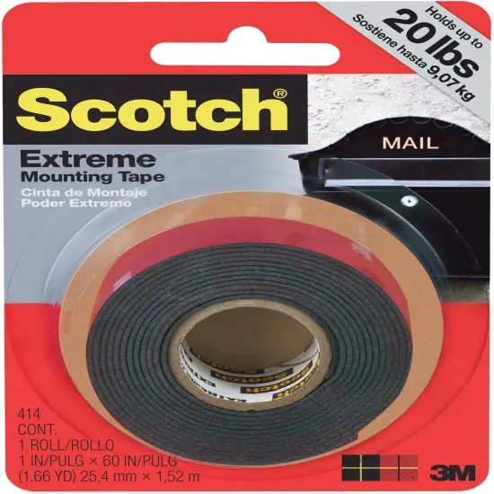 Scotch Extreme Mounting Tape 1"X60"-Black {1}