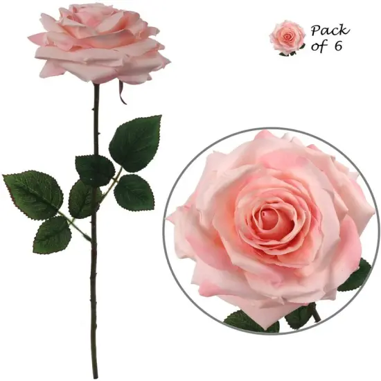 Delicate Light Pink Silk Rose Artificial Flowers - Stunning for Weddings, Home Decor and DIY Crafts {4}