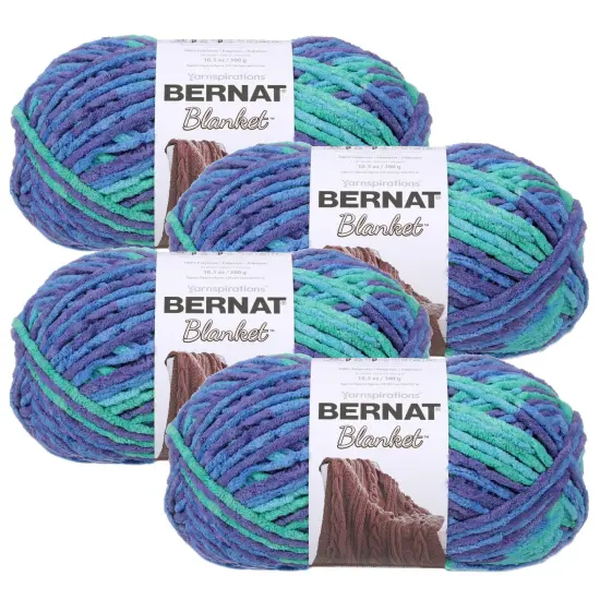 (Pack of 4) Bernat Blanket Big Ball Yarn-Ocean Shades {1}