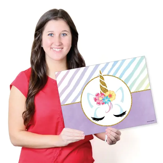 Big Dot of Happiness Rainbow Unicorn - Party Table Decorations - Magical Unicorn Baby Shower or Birthday Party Placemats - Set of 16 {7}