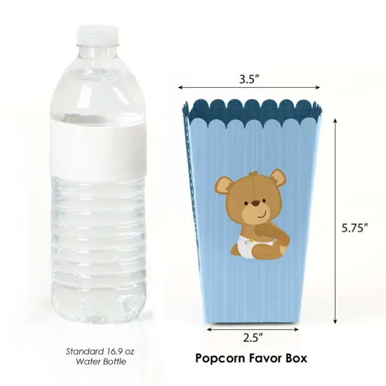 Big Dot of Happiness Baby Boy Teddy Bear - Baby Shower Favor Popcorn Treat Boxes - Set of 12 {3}