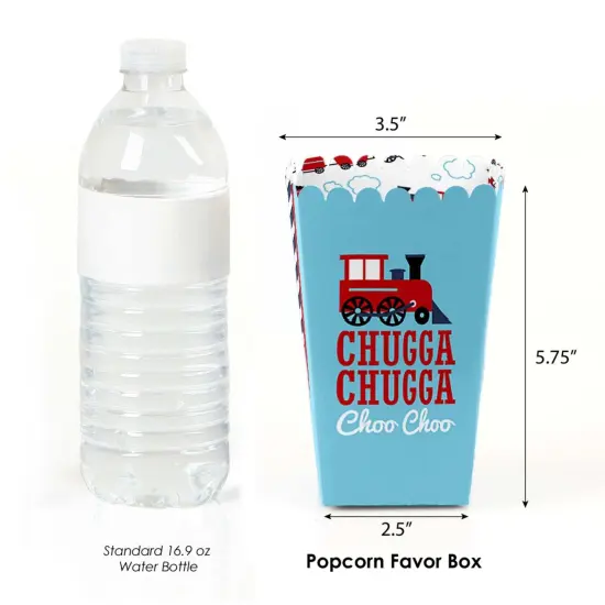 Big Dot of Happiness Railroad Party Crossing - Steam Train Birthday Party or Baby Shower Favor Popcorn Treat Boxes - Set of 12 {3}