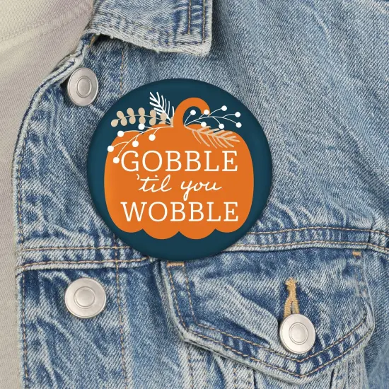 Big Dot of Happiness Happy Thanksgiving - 3 inch Fall Harvest Party Badge - Pinback Buttons - Set of 8 {4}