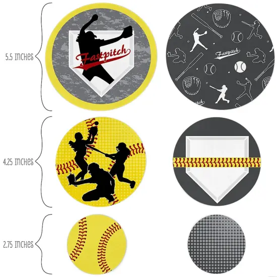 Big Dot of Happiness Grand Slam - Fastpitch Softball - Birthday Party or Baby Shower Giant Circle Confetti - Party D&eacute;cor - Large Confetti 27 Count {3}