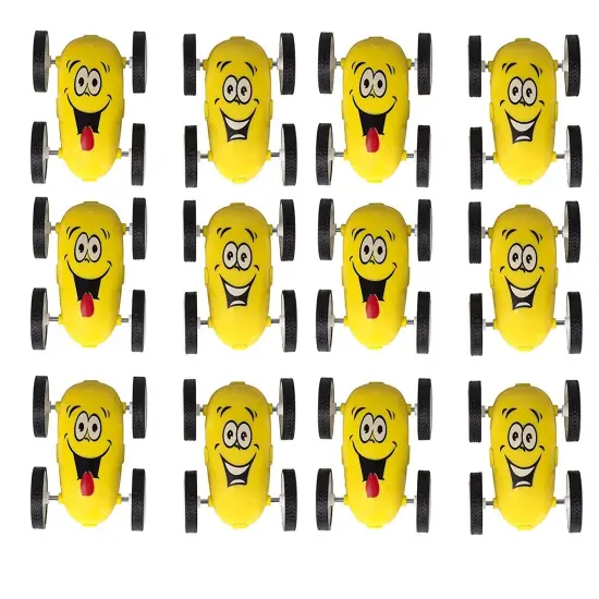 12 Pack Emoticon Party Favors Friction Stunt Cars - Car Novelties Emoticon Toys For Kids {1}