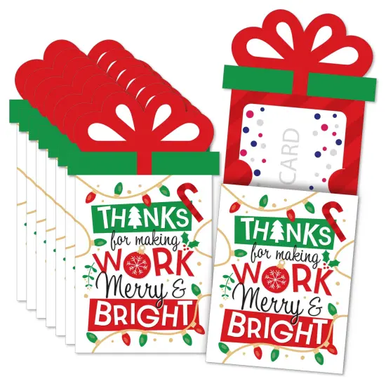 Big Dot of Happiness Co-Worker Appreciation - Christmas Thank You Employee Staff Money and Gift Card Sleeves - Nifty Gifty Card Holders - Set of 8 {1}