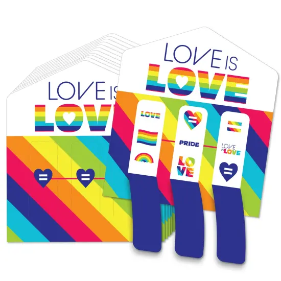 Big Dot of Happiness Love is Love - Pride - Rainbow Party Game Pickle Cards - Pull Tabs 3-in-a-Row - Set of 12 {1}