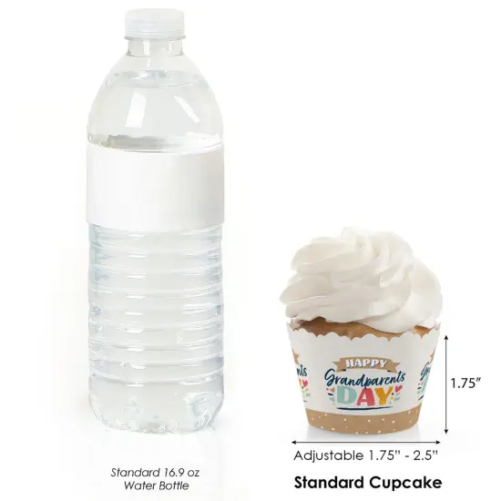 Big Dot of Happiness Happy Grandparents Day - Grandma & Grandpa Party Decorations - Party Cupcake Wrappers - Set of 12 {4}