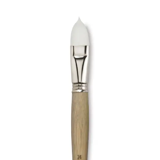 Escoda Perla Toray White Synthetic Brush - Filbert, Long Handle, Size 24 {1}