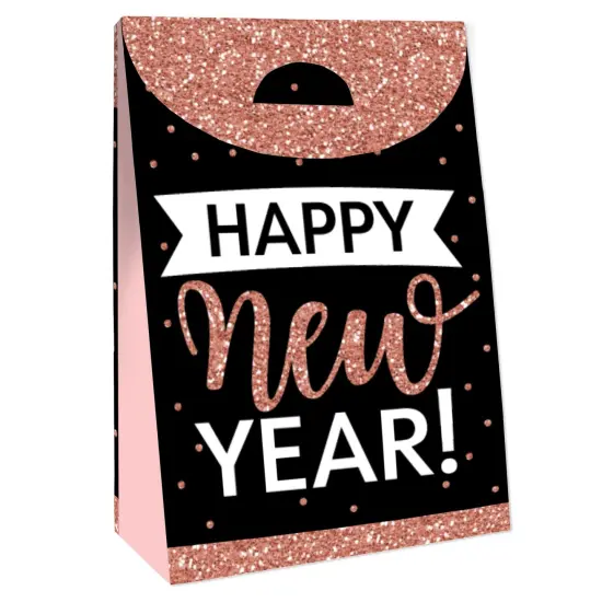 Big Dot of Happiness Rose Gold Happy New Year - New Years Eve Gift Favor Bags - Party Goodie Boxes - Set of 12 {4}