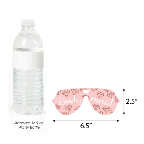 Big Dot of Happiness Bride Squad Glasses - Paper Card Stock Rose Gold Bridal Shower or Bachelorette Party Photo Booth Props Kit - 10 Count {6}